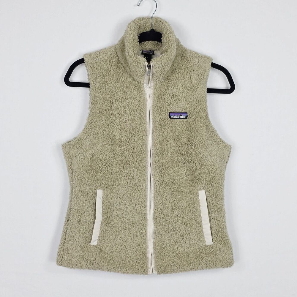 Patagonia Los Gatos Vest High Pile Fleece Sherpa Full Zip El Cap Khaki Soft Cozy